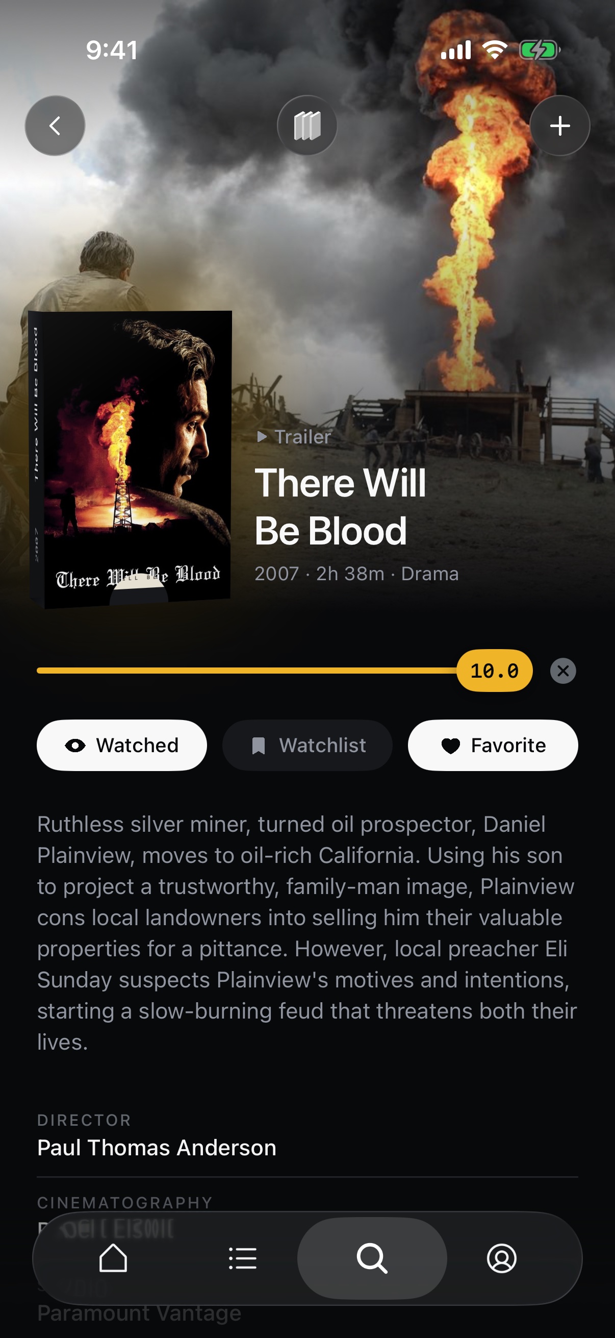 A film page with the verdict slider
