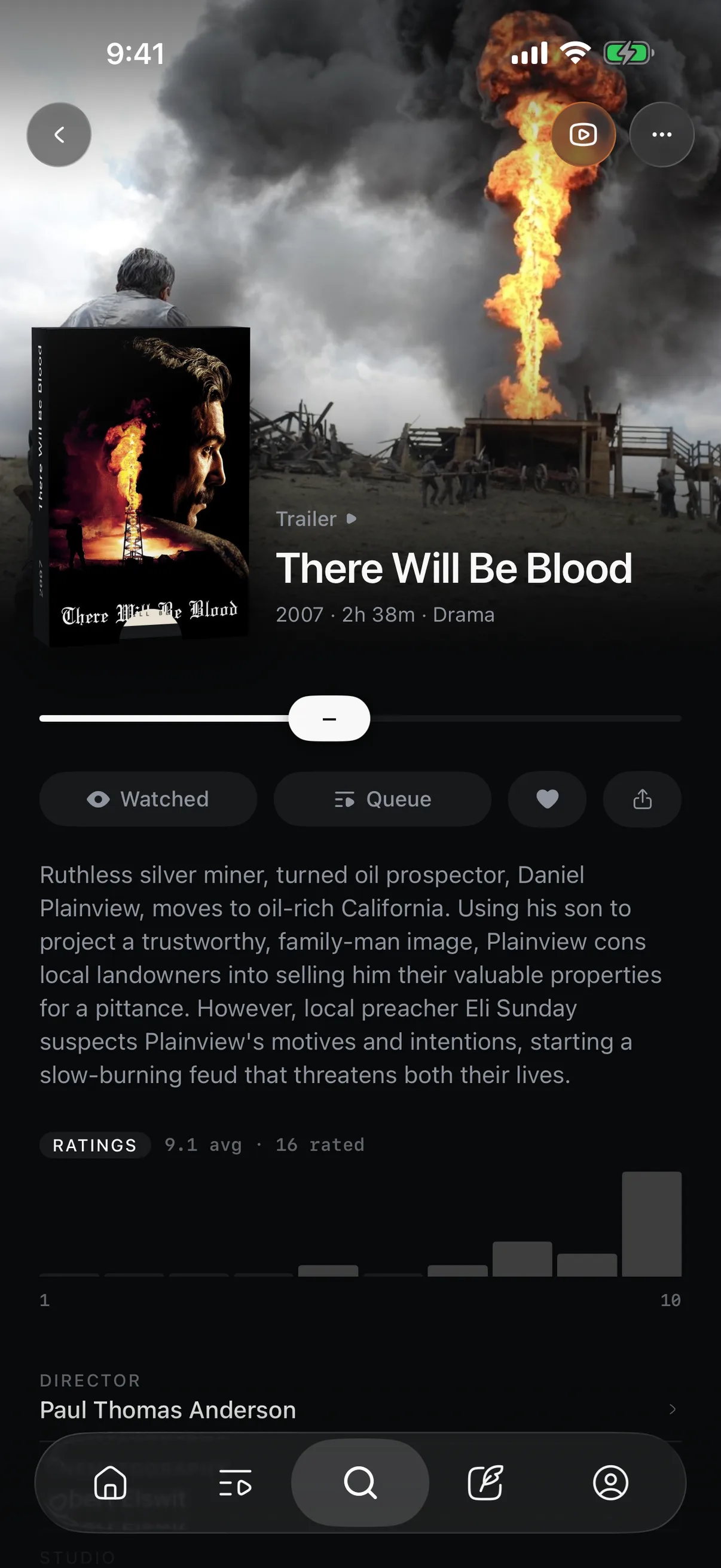 A film page with the verdict slider