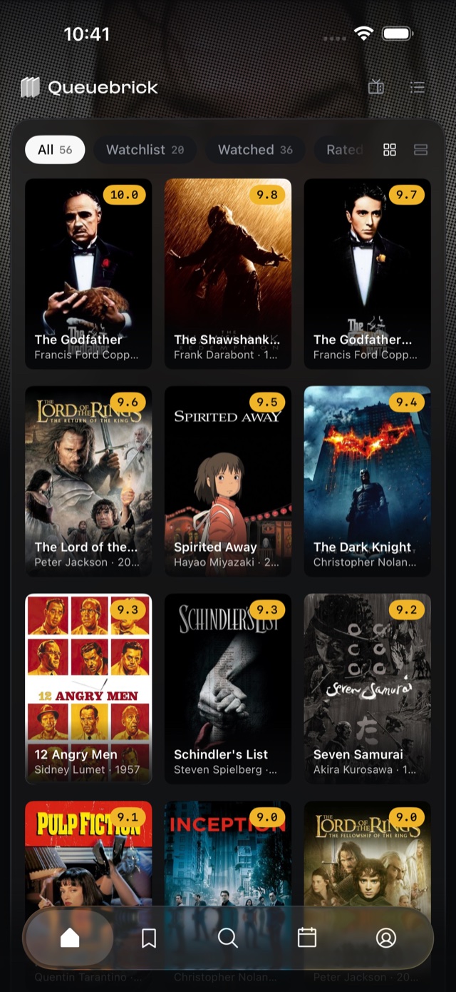 The home screen, your library at a glance