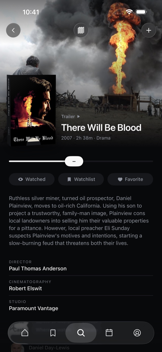 A film page with the verdict slider
